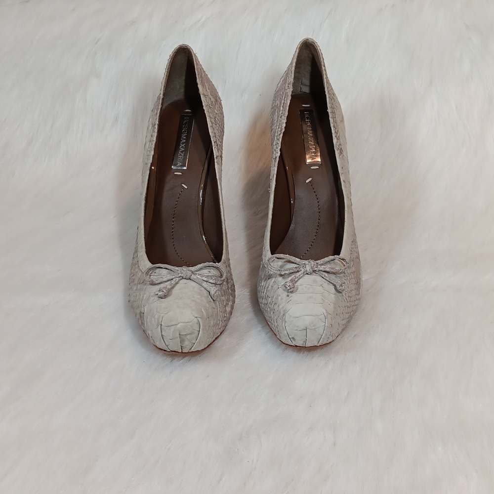 BCBG Max Azria Women High Heel 👠 Sz 9.5 Snake Texture Leather